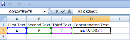 Excel, Formulas, Concatenating