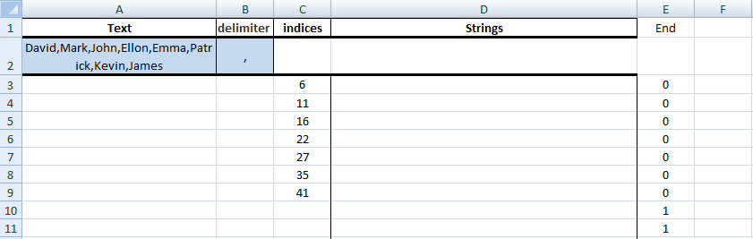 Excel, Formulas, Sample1, Step2, Column E, REsult
