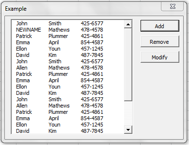 MultiColumn Listbox Modify Value