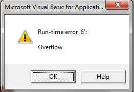 vba integer overflow