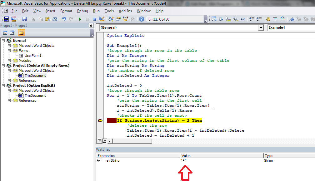 how to delete certain rows in excel vba