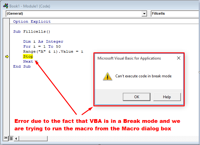 excel for mac vba break code