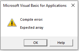 Compile error: Expected array