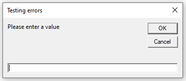 Messagebox saying "please enter a value"
