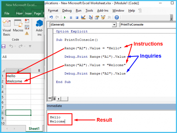 How to Use and Print to the Console in VBA - VBA and VB.Net Tutorials ...